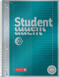 BRUNNEN Collegeblock Premium Student „DUO“ | A4, kariert/liniert, 80 Blatt, petrol blau Angebot bei HelloDeals