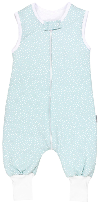 TupTam Baby Schlafsack mit Füßen Ganzjahresschlafsack 2,5 TOG 68-74 Tupfen Mineralgrün Angebot bei HelloDeals