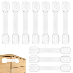 10 Stück Kindersicherung für Schrank und Schubladen, Schubladensicherung für Baby und Kinder für Tür Schränke Kühlschrank, Schrankschloss mit 3M Kleber ohne Bohren - Weiß 10 Stück (1er Pack) Angebot bei HelloDeals