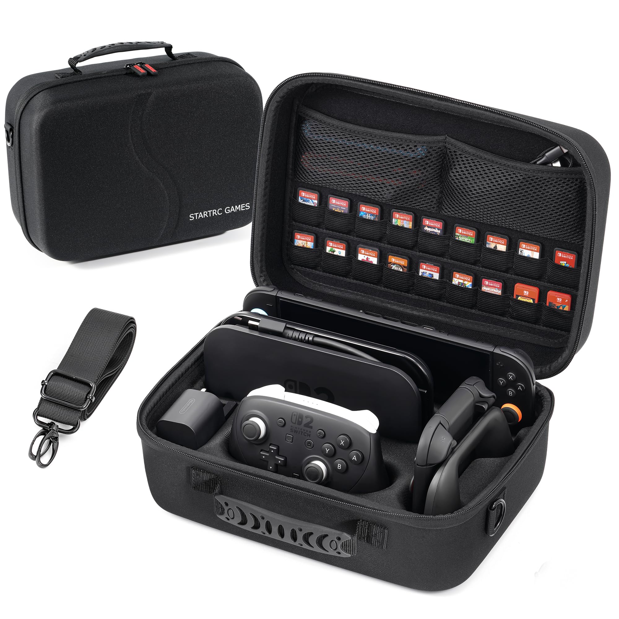 Switch 2 Tasche für Nintendo Switch 2 (2025), All-in-one-Tasche mit Spielkarten Slots, Tragetasche für Nintendo Switch 2 Console Pro Controller und Zubehör (Schwarz) Angebot bei HelloDeals