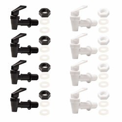 8 Stück Wasserspender Ersatzzapfen Kunststoff Getränkespender Zapfhahn Ersatzzapfen Bierhahn Wasserspender für Saft, Bierfass,Wasserspender,Herstellung von Wein(Schwarz + Weiß) Angebot bei HelloDeals