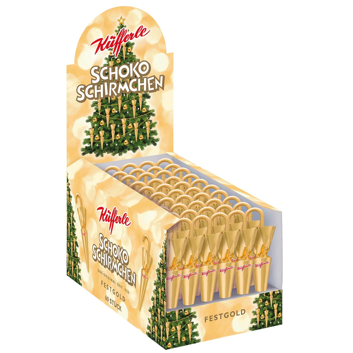 Küfferle Schokoschirmchen Festgold 810g (60 Stück) 810 g (1er Pack) Festgold Angebot bei HelloDeals