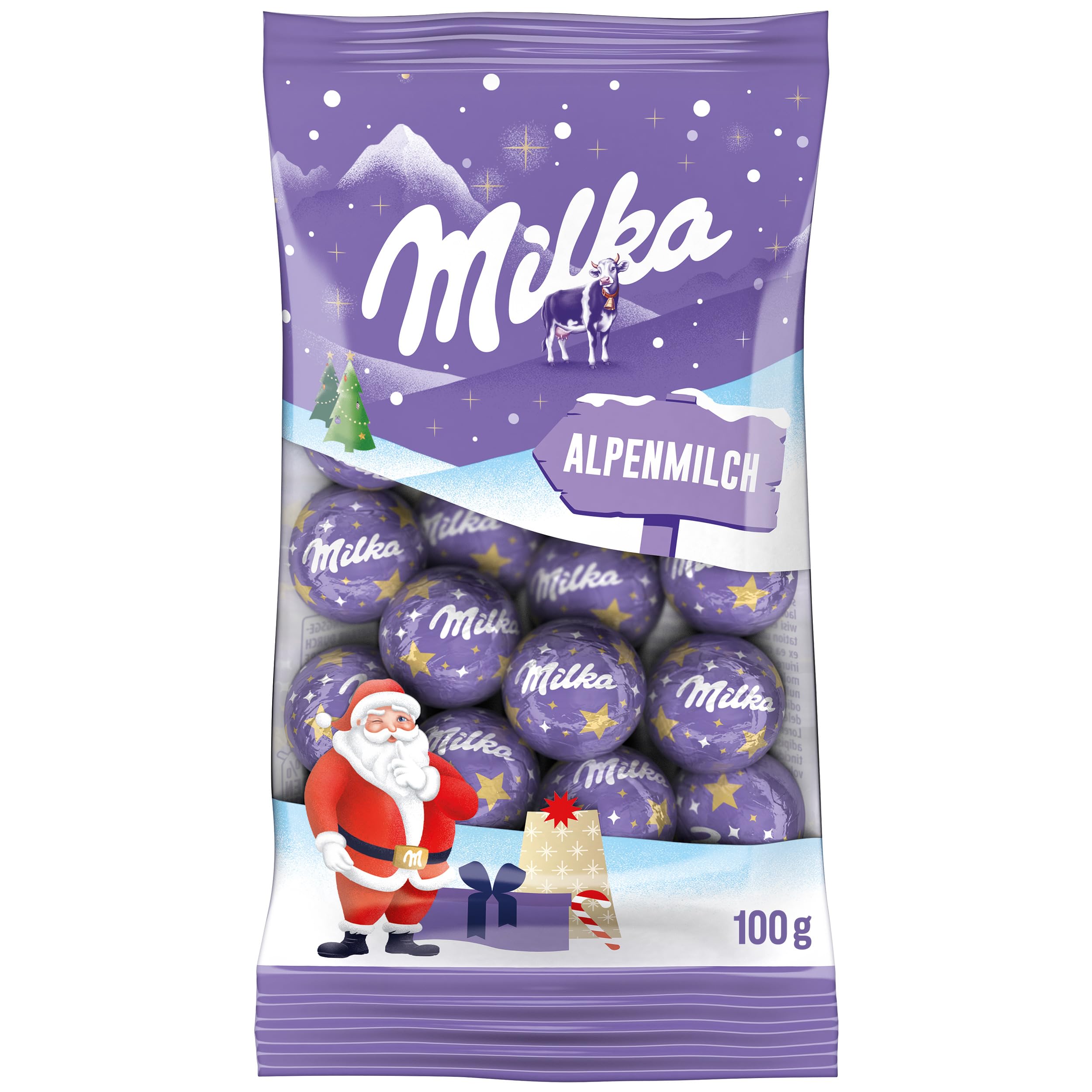 Milka Weihnachts-Kugeln Alpenmilch – Zarte Schokoladenkugeln aus 100% Alpenmilch-Schokolade – einzeln verpackt – 100g 100 g (1er Pack) Angebot bei HelloDeals