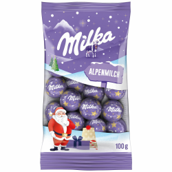 Milka Weihnachts-Kugeln Alpenmilch – Zarte Schokoladenkugeln aus 100% Alpenmilch-Schokolade – einzeln verpackt – 100g 100 g (1er Pack) Angebot bei HelloDeals