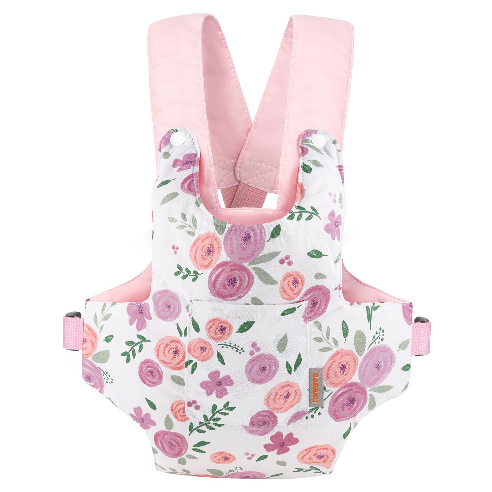 GAGAKU Puppentrage für Kinder, Puppenzubehör Babytrage für Puppen, Spielzeug Bauchtrage mit verstellbaren Trägern, Roses 5_roses Angebot bei HelloDeals