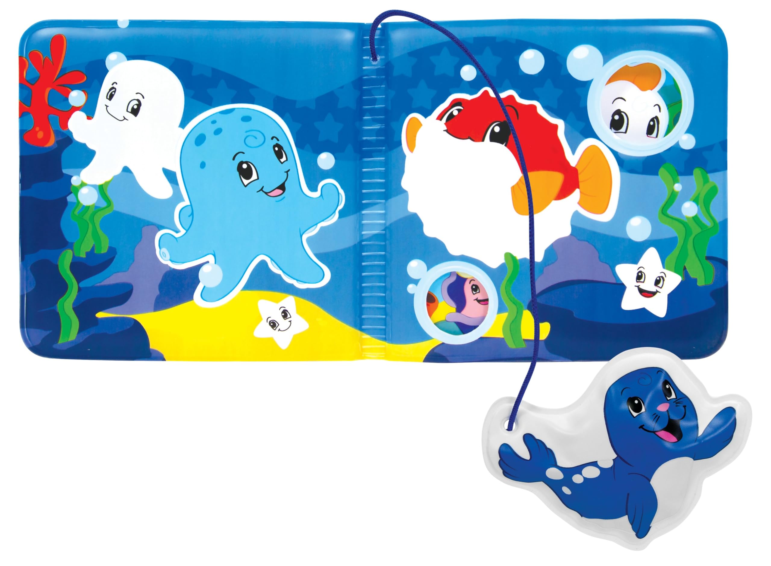 Simba 104010065 - ABC Magisches Badebuch, Bilder mit Farbwechsel, Seehundanhänger mit Quietscher, 8 Seiten, 13x13cm, ab 3 Monate Multi S Angebot bei HelloDeals