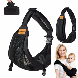 Babytragetuch, Babytrage Seitlich, Tragetuch baby Neugeboren Verstellbare, Hüfttrage Baby Ergonomische, von 0 bis 36 Monaten, Kleinkinder bis 20kg (Atmungsaktives Netz) Angebot bei HelloDeals