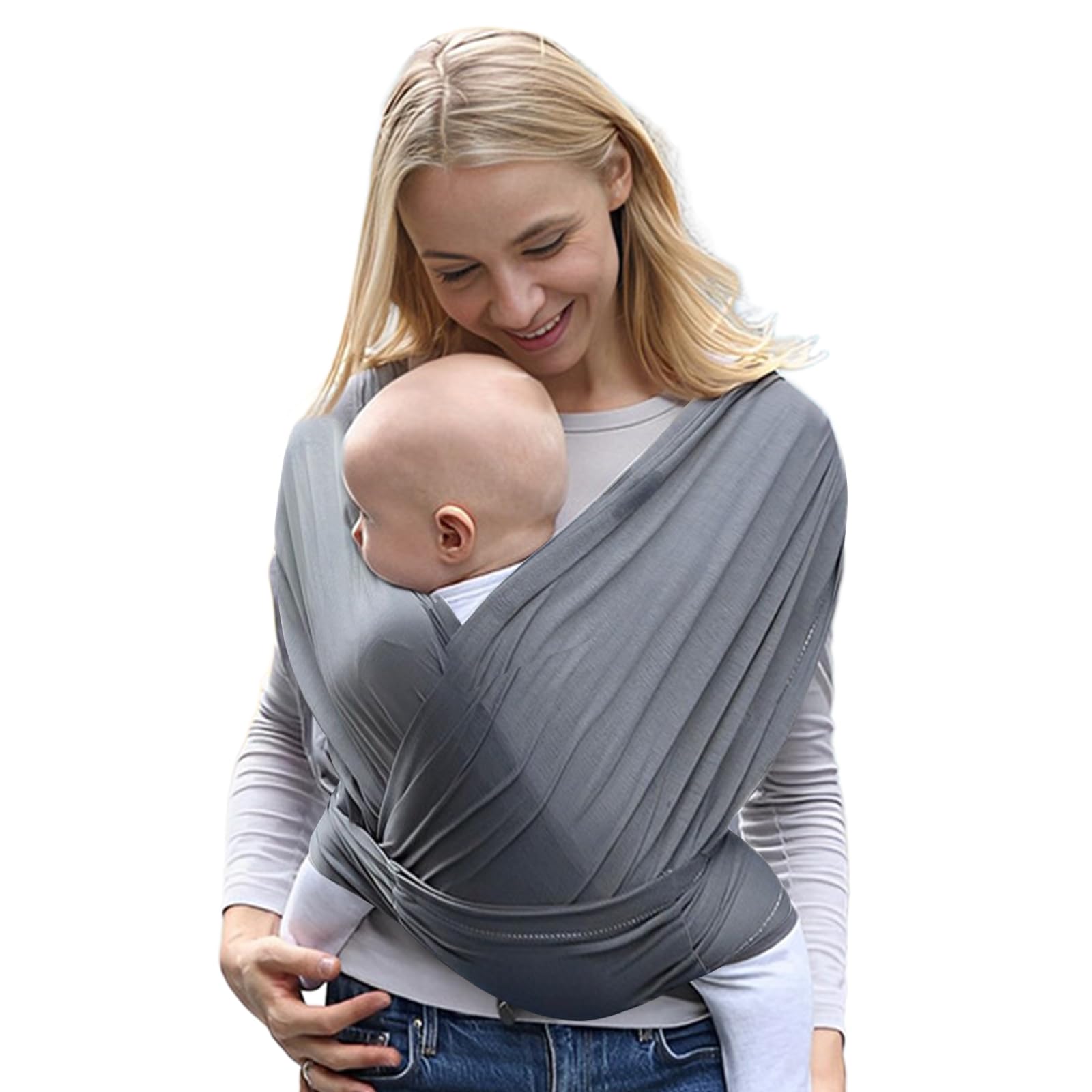 Elastisches Tragetuch Neugeboren, Baby Tragetuch Neugeborene, Babytrage Ab Geburt, Atmungsaktive Babytragetücher, tTragetuch Baby Neugeboren, Babytragetuch ab Geburt bis 15 kg, Einfach zu Binden, Gray Angebot bei HelloDeals