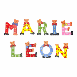 Bunte Holzbuchstaben mit Bärenmotiv – Personalisierte Kinderzimmer Deko – Türbuchstaben aus Holz für Namen – Handgefertigte Buchstaben für Kinderzimmer & Babyzimmer – Geschenk zur Geburt (A) Angebot bei HelloDeals