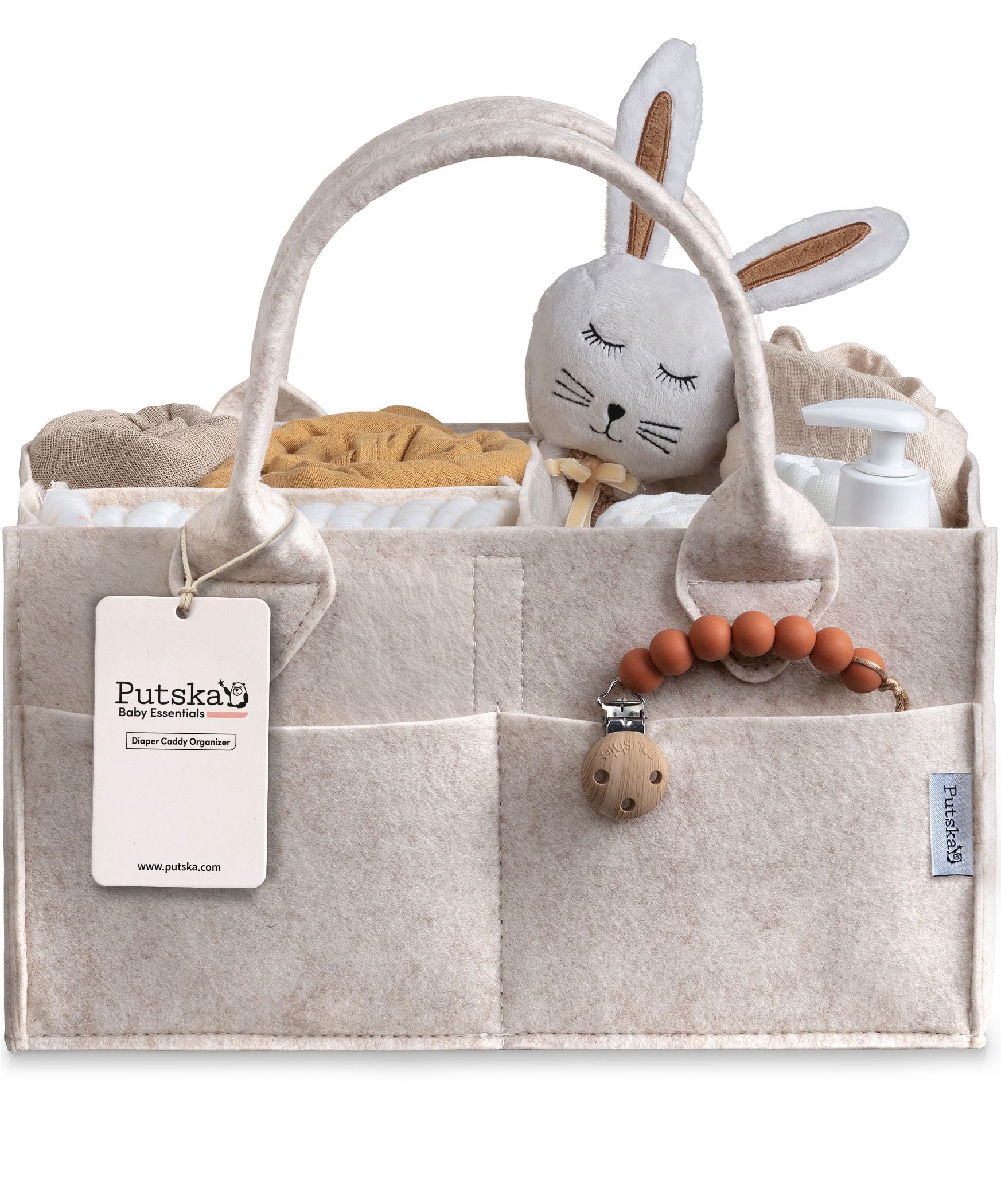 PUTSKA Windelkorb Organizer – Großer Aufbewahrungskorb fürs Kinderzimmer für die Wickelstation, Babygeschenk & Must-Have auf der Wunschliste, Neugeborenen-Essentials & Kinderzimmer-Deko – Mokka, groß Mokka Groß Angebot bei HelloDeals