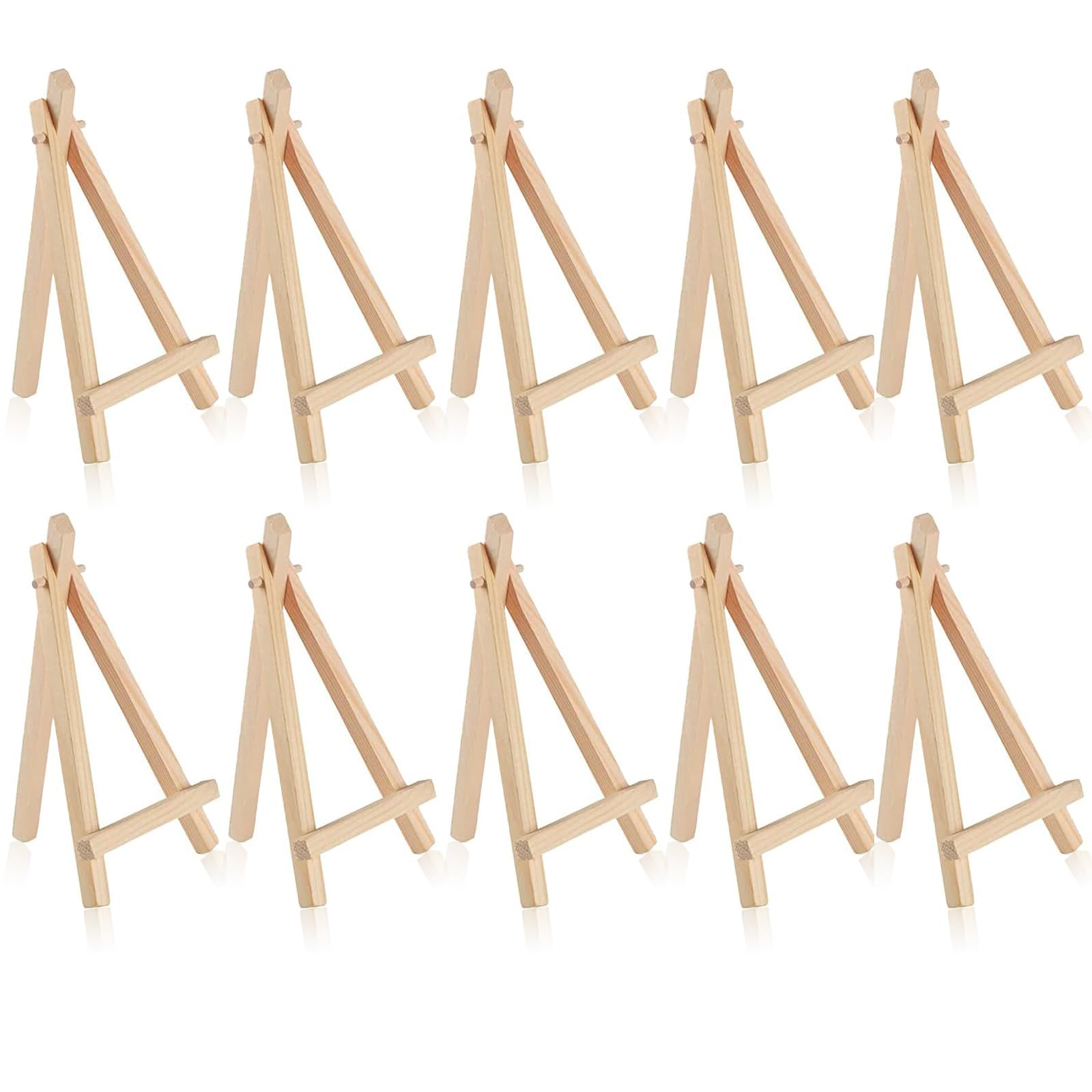 10 Stück Mini Staffelei Holz, Staffelei Klein Tischstaffelei Dreieck Faltbar Holzstaffelei Staffeleien Kinder Tischdeko für Hochzeit Geburtstag Taufe Party (15 X 8 cm) Angebot bei HelloDeals