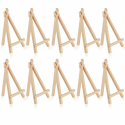 10 Stück Mini Staffelei Holz, Staffelei Klein Tischstaffelei Dreieck Faltbar Holzstaffelei Staffeleien Kinder Tischdeko für Hochzeit Geburtstag Taufe Party (15 X 8 cm) Angebot bei HelloDeals
