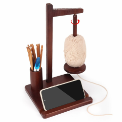 Aeelike Wollabwickler Magnetisch, Wollhalter aus Holz zum Häkeln, Yarn Winder Garnrollenhalter für Häkelliebhaber, Drehbar Garnhalter und Stricken, Praktisch Wollknäuelhalter mit Aufbewahrung, Halter Vintage Angebot bei HelloDeals