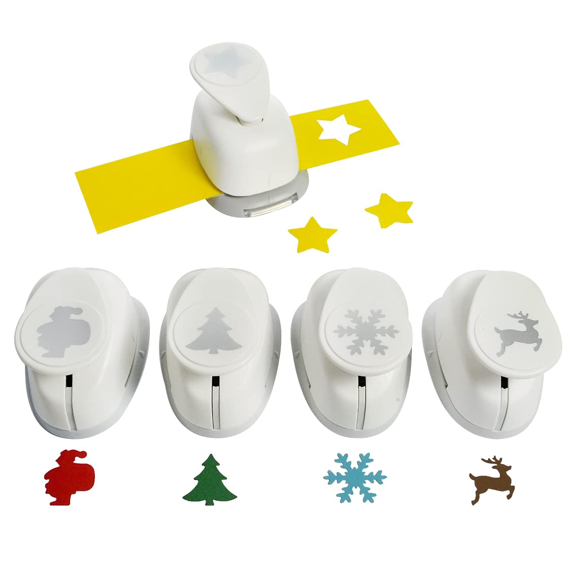 Motivstanzer A689915 Set Weihnachten, 5 STK, Kunststoff, weiß, 5x 2,54 cm Angebot bei HelloDeals