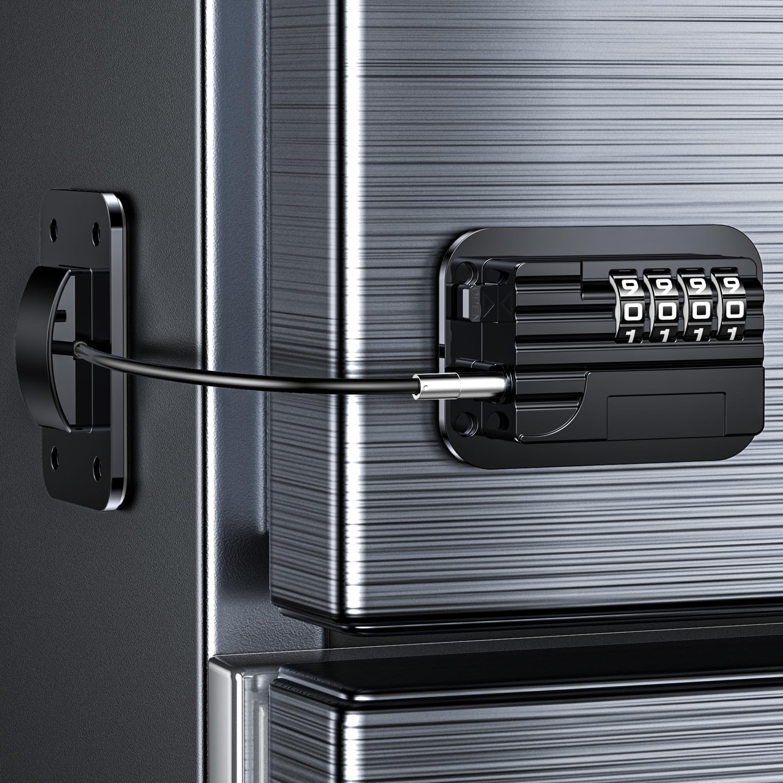 Kühlschrank Schloss mit Code Ohne Bohren, Kindersicherung Schrank mit Passwort für Babys, Kinder und Erwachsene, Kühlschrankschloss für Gefrierschrank, Schränke, Schubladen, Fenster (Schwarz-1 Stück) Angebot bei HelloDeals