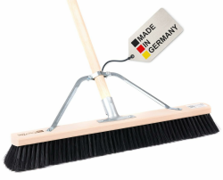 BawiTec Profi Saalbesen mit speziellem Stielstabilisator und Stiel weiche Schwarze Kunsthaar-Borsten Breite 100cm Besenstiel Länge 160cm Besen Metall Zusatzhalterung Großraumbesen Industriebesen 100/160cm Angebot bei HelloDeals