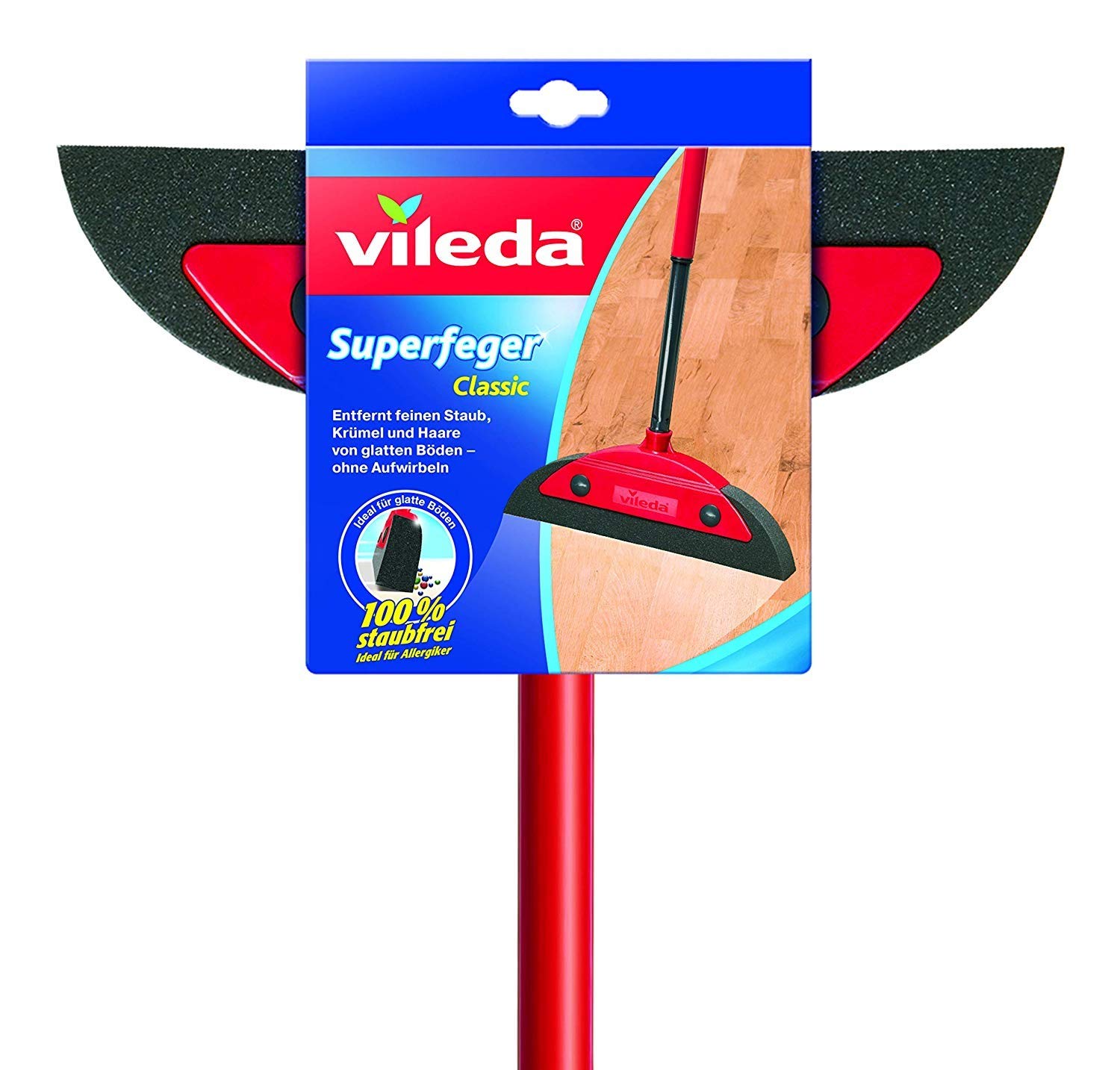 Vileda Superfeger Classic Besen, mit Teleskopstiel und Mikroschaum-Kehrteil, für Allergiker geeignet Angebot bei HelloDeals