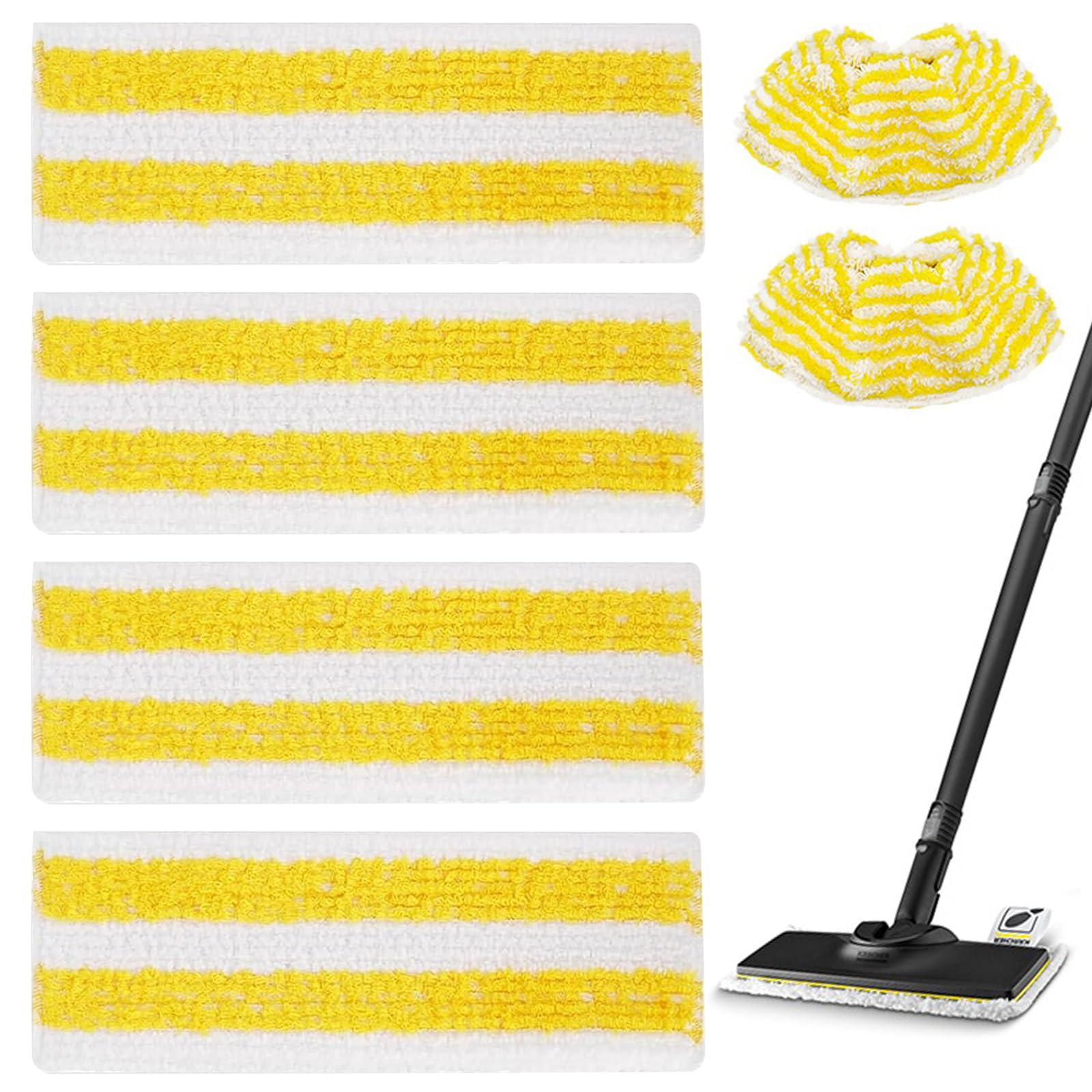 6 Stück Mikrofaser-Tuchset für Kärcher Dampfreiniger Easyfix SC2 SC3 SC4 SC5, Saugstarke Wischmopp Ersatzbezug Set Dampfreiniger Zubehör mit 4 Bodendüse Tücher Ersatzteile und 2 Handdüse Angebot bei HelloDeals