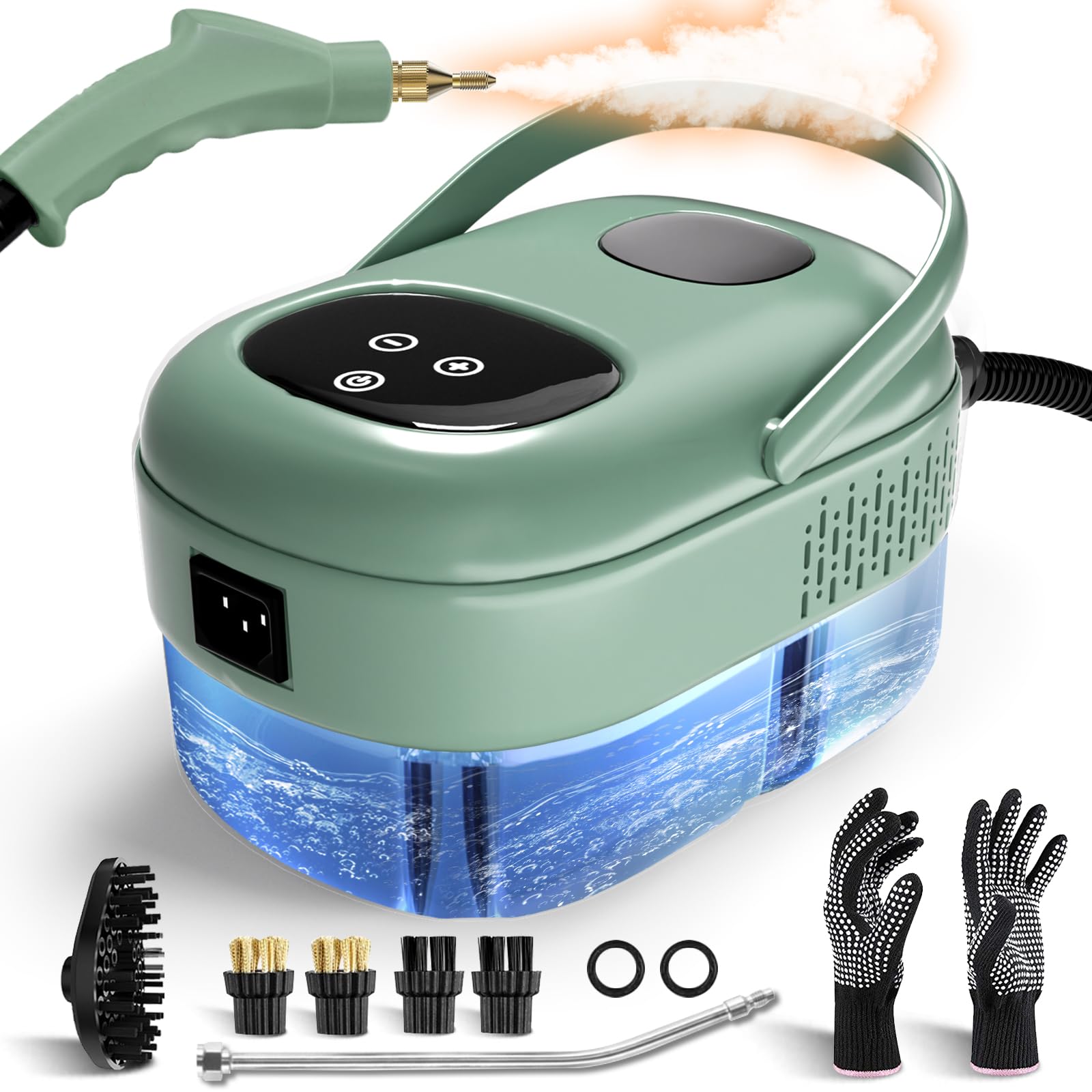 Dampfreiniger, 2500w Dampfreiniger Handgerät, Hochtemperatur Steam Cleaner, 1,1-l-Wassertank, Dampfreiniger für Alles, Schnelle Hitze Tragbarer Steamer, Handdampfreiniger für Küche, Badezimmer-Grün Angebot bei HelloDeals