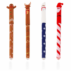 Radierbarer Kugelschreiber, 4 Stück Radierbare Stifte Weihnachten, 0.4 mm Weihnachtsstifte für Studenten Schul Bürobedarf (Set 3) Angebot bei HelloDeals