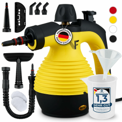 Neighbour's Friend® Dampfreiniger Neues Modell – Leistungsstarker Hand Steam Cleaner, 3,5 Bar Druck, 4m Kabel, 350ml Tank I Handdampfreiniger für Auto, Werkstatt, Haushalt & Fensterreinigung Dampfreiniger Gelb Angebot bei HelloDeals