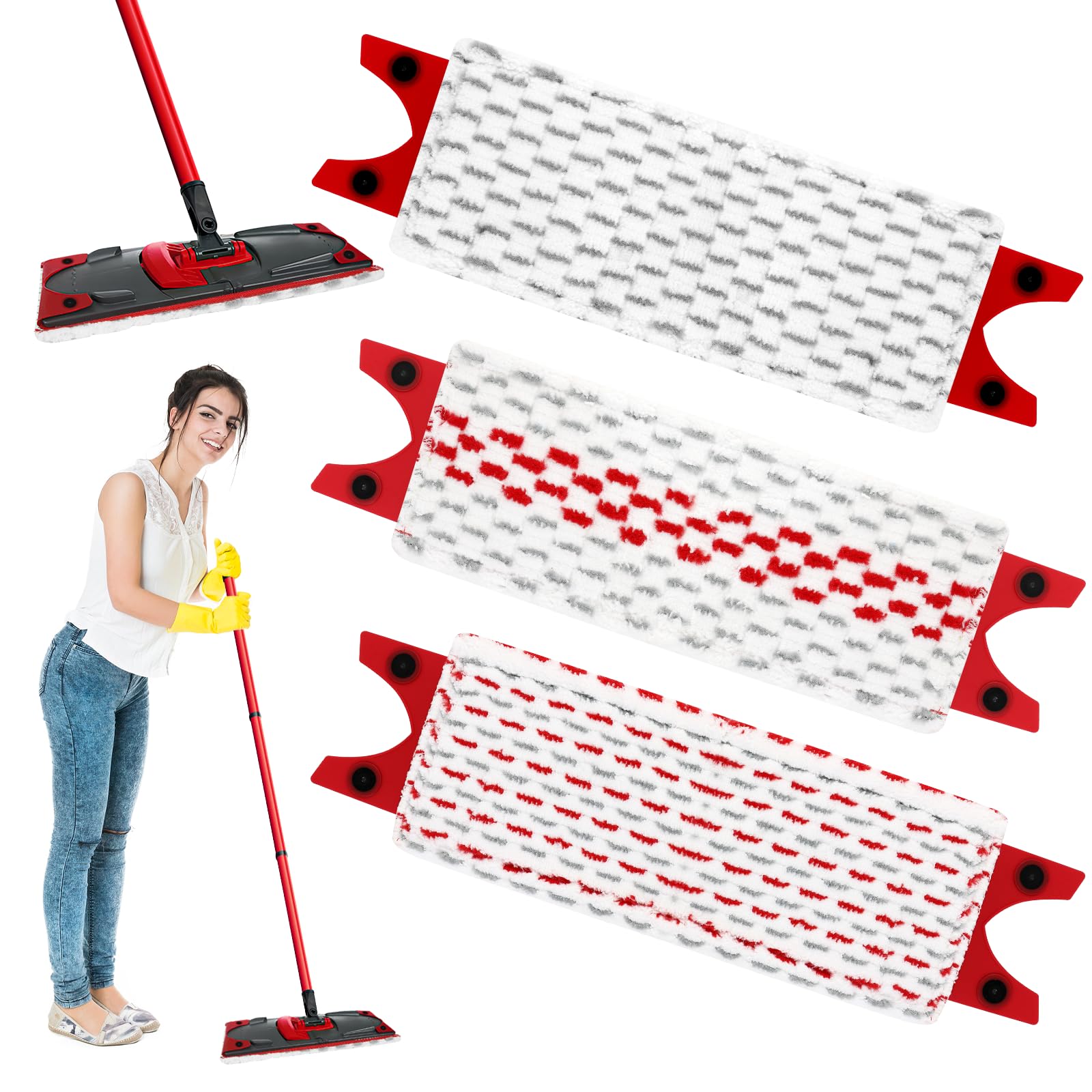 Pack of 3 Floor Mop Replacement Cover Microfibre Set,for Vileda Ultramax/UltraMax Plus/Easy Wring UltraMax Mop Cover,Easy to Attache, Dust Wiper, for All Stains Removal Floor Angebot bei HelloDeals