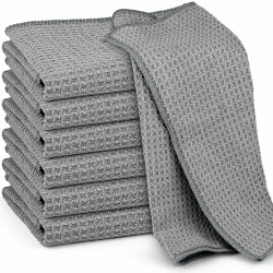 6X Spültücher Spüllappen Waschbar, Barista Tücher Waffeltücher, Mikrofaser Abwaschlappen Küche, Putzlappen Bad Lappen zum Putzen, Microfasertücher 30x30cm, Grau Waffeltücher, Grau 30 x 30 cm Angebot bei HelloDeals
