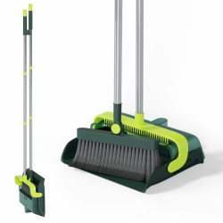 Masthome Besen und Kehrschaufel Set,Besen mit Stiel,Aufrecht Kehrschaufel mit Langem Stiel,180 Grad Drehbar Broom and Dustpan Set mit Kamm für Zuhause Küche Hausreinigung,Grüner Besen und Kehrschaufel Set（grüner） Angebot bei HelloDeals