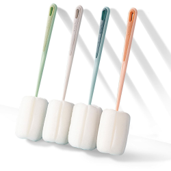 easyBee [4 Stück] Basic Schwamm Reinigungsbürste, Bürste lang 25 cm, Poröser Schwammkopf mit Starker Adsorptionskapazität, für Gläser, Karaffen, Dekanter, Flaschenreiniger, Teller, Schüssel Angebot bei HelloDeals