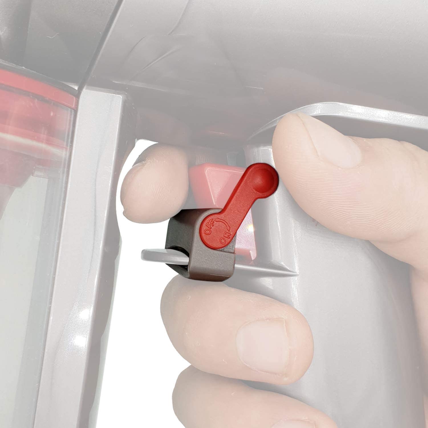 sciuU Ein- / Ausschalter Steuerklemme Kompatibel mit Dyson V15 V6 V8 V7 V10 V11 Absolute/Animal/Motorhead Staubsauger, Sperren Sie den ON/OFF Status des Netzschalters & Befreie deine packenden Finger 1 Stück Grau & Rot Angebot bei HelloDeals