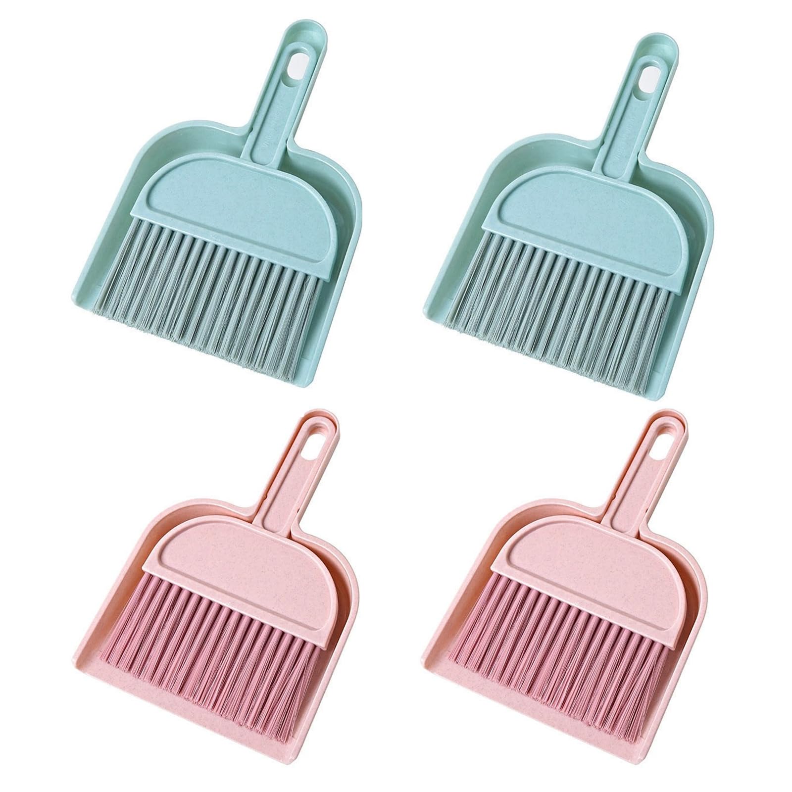 4 Stück Mini Besen, Kehrschaufel und Besen Set, Handbesen mit Schaufel Tragbare Tischplatte Kehrschaufel Halbkreis Kehrschaufel Set für Büro Küche Angebot bei HelloDeals