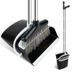 Besen und Kehrschaufel Set Aufrecht Besen und Schaufel mit Teleskopstiel, handfeger, kehrschaufel mit langem stiel kehrbesen mit Schaufel für Haushaltsreinigung Büro Angebot bei HelloDeals