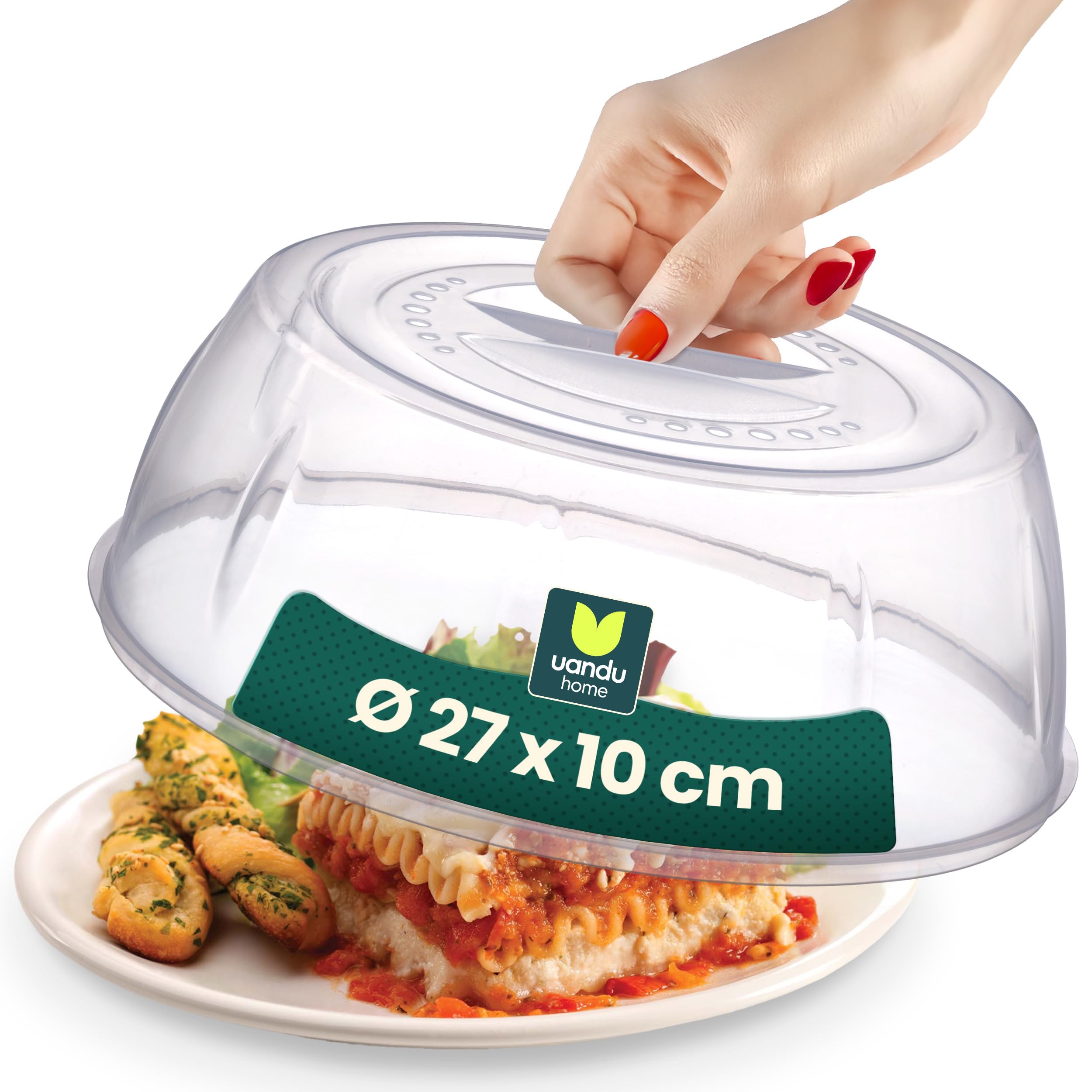 uandu Mikrowellen Abdeckung, Mikrowelle, Mikrowellengeschirr, Küche Aufbewahrung & Organisation, Microwellengerät, Microwellenabdeckungen, Abdeckhaube Mikrowelle, Microwave Cover, Ø 26x10 cm Transparent Angebot bei HelloDeals