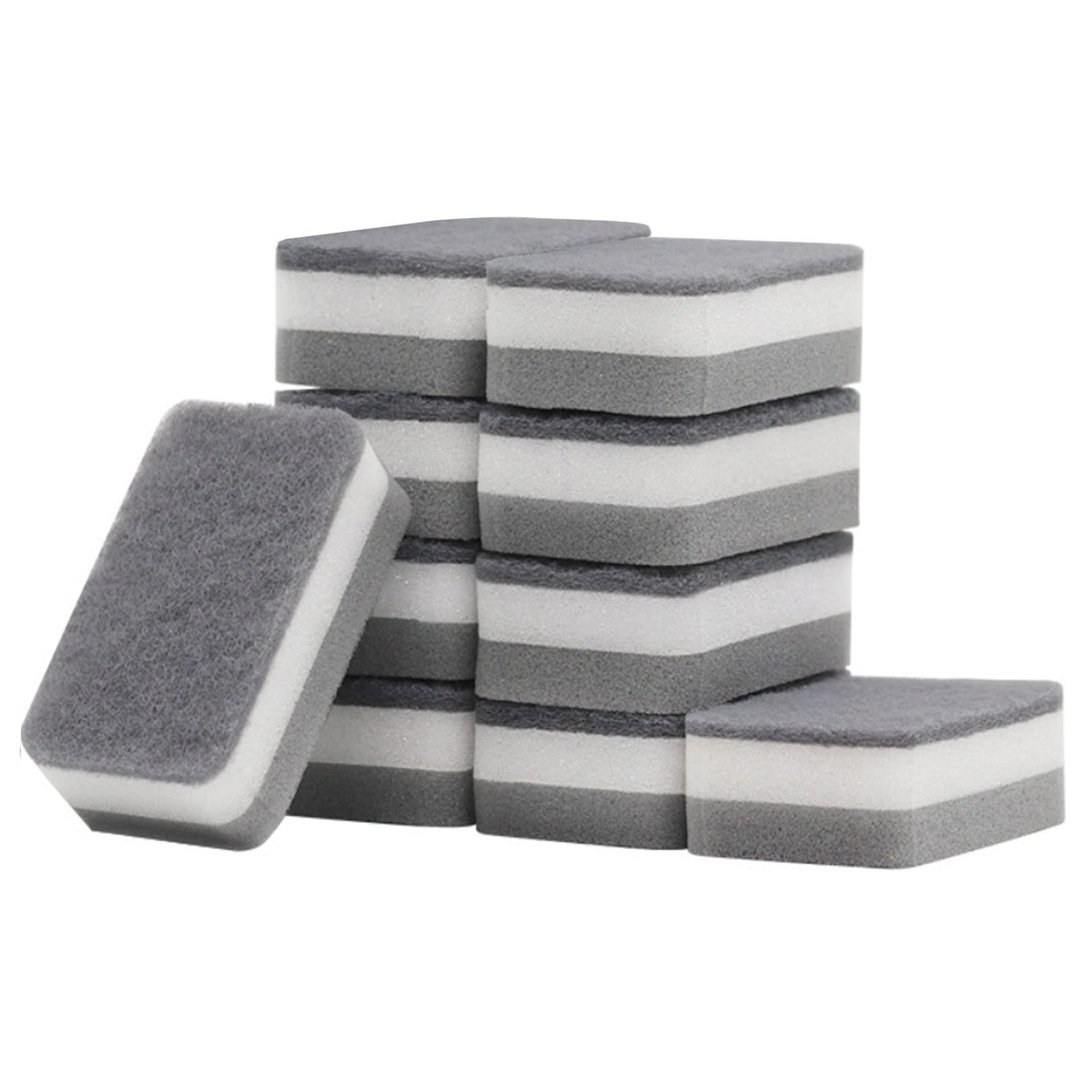 10 Stücke Magische Radierschwämme,Schmutzradierer,Reinigungsschwamm,Extra Dick,Strapazierfähig,Melamin-Schwämme in Großpackung für Küche,Bad,Boden und Wand,mit Vlies,Grau Angebot bei HelloDeals