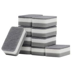 10 Stücke Magische Radierschwämme,Schmutzradierer,Reinigungsschwamm,Extra Dick,Strapazierfähig,Melamin-Schwämme in Großpackung für Küche,Bad,Boden und Wand,mit Vlies,Grau Angebot bei HelloDeals