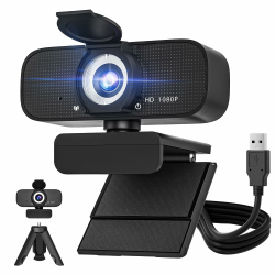 1080P HD Webcam für PC mit Autofokus & Noise Cancelling Mic Plug and Play Computer Kamera für Videokonferenzen, Online-Kurse, Live-Streaming - Ideal für Remote-Arbeiter, Studenten, Gamer 1080P-ProMax Angebot bei HelloDeals