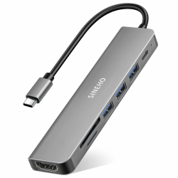 7-in-1 USB C Hub Multiport Adapter, USB C Adapter mit 4K HDMI, 100W PD, 3 USB-A Datenanschlüsse, SD/TF-Kartenleser – Kompatibel mit MacBook, Dell XPS, Surface Pro und mehr Angebot bei HelloDeals