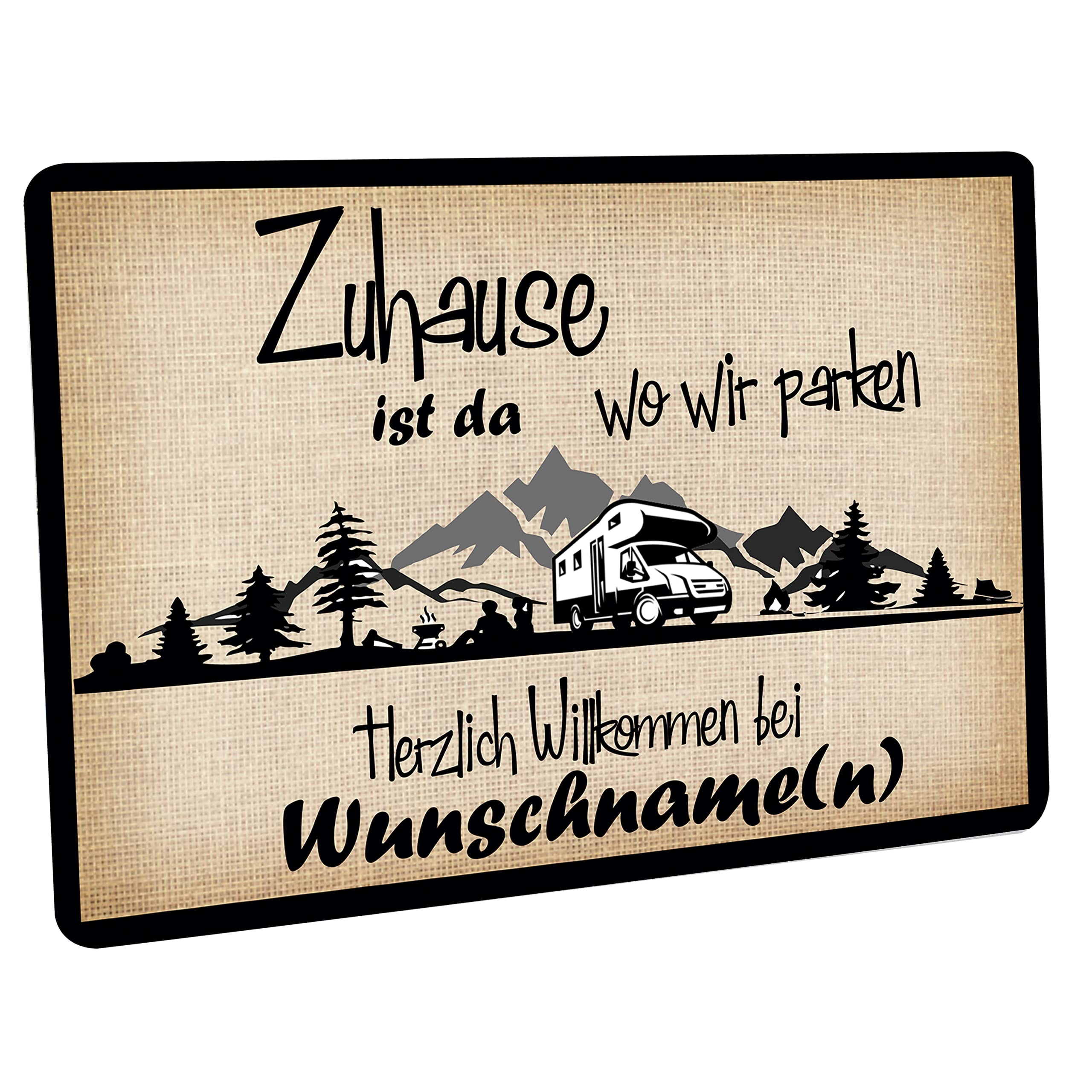Fussmatte mit Wunschtext/Wunschname - Zuhause ist wo wir parken - Wohnmobil - 60x40cm, personalisiert, Fußabtreter für Camper, Fußabstreifer für die Haustür, rutschfest, Camping Geschenke Zuhause Parken Wohnmobil mit Name Angebot bei HelloDeals