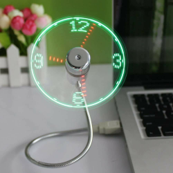 USB Uhr Ventilator, Mini LED Lüfter Faltbar Schwanenhals Für, LED Uhr Fan Leise Für Laptop Notebook Desktops Zuhause und Büro Silber Angebot bei HelloDeals