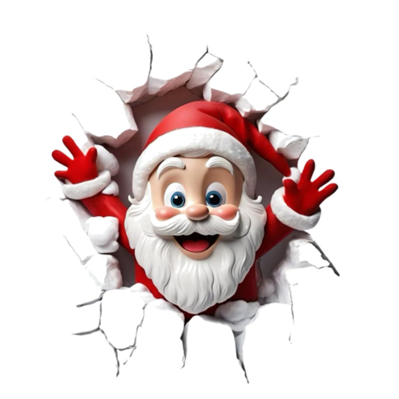 Weihnachtsmann-Wandaufkleber, 3D-Weihnachts Wandsticker, Weihnachtsaufkleber Wandtattoo Selbstklebend, Weihnachten Wanddeko für Zuhause, Wohnzimmer, Schlafzimmer, Fenster, Tür Deko #00a 29X25CM Angebot bei HelloDeals