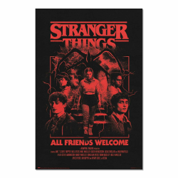 Grupo Erik Poster Kunstdruck Stranger Things Staffel 5 Poster Deko Wohnzimmer oder Deko Schlafzimmer - Deko Zimmer - Größe 61 x 91 - Offizieller Netflix Stranger Things Merch Fanartikel Schwarz Angebot bei HelloDeals