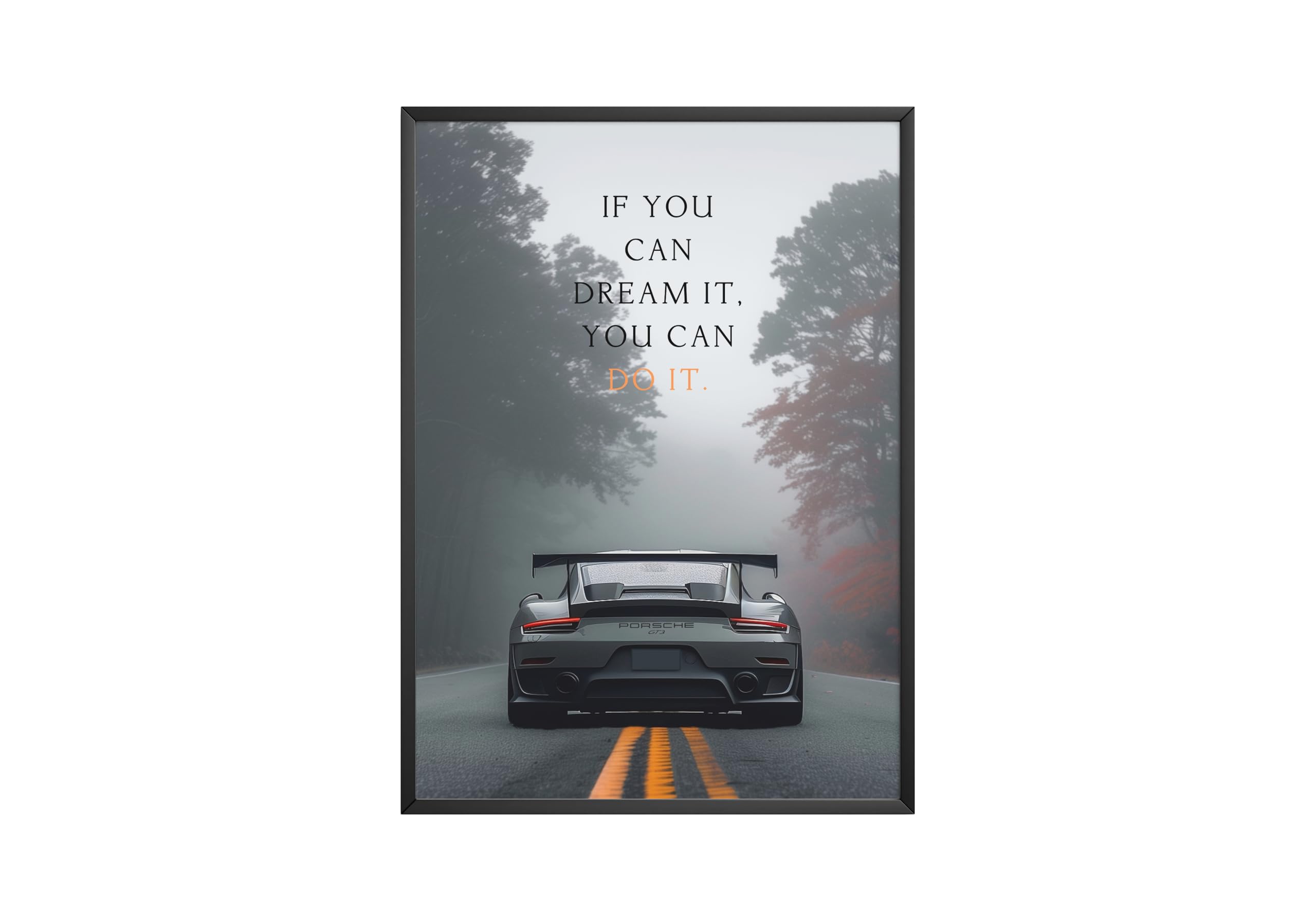 MJ-GRAPHICS® Motivationsbilder Porsche 911 GTS Büro, A3 Motivationsposter Porsche Carrera Auto, Ziele Traum Bild Affirmationen - ohne Rahmen Porsche Turbo A3 Angebot bei HelloDeals