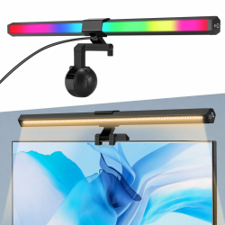 Anpro Monitor-LED-Lichtleiste 2800–6500 K LED-Lampe mit 3 Farbtemperaturen und 3 Helligkeitsstufen, RGB-Hintergrundbeleuchtung mit 3 Modi, USB-betriebene Lampe für 1–3 cm dicke Monitore 7-Farben Angebot bei HelloDeals