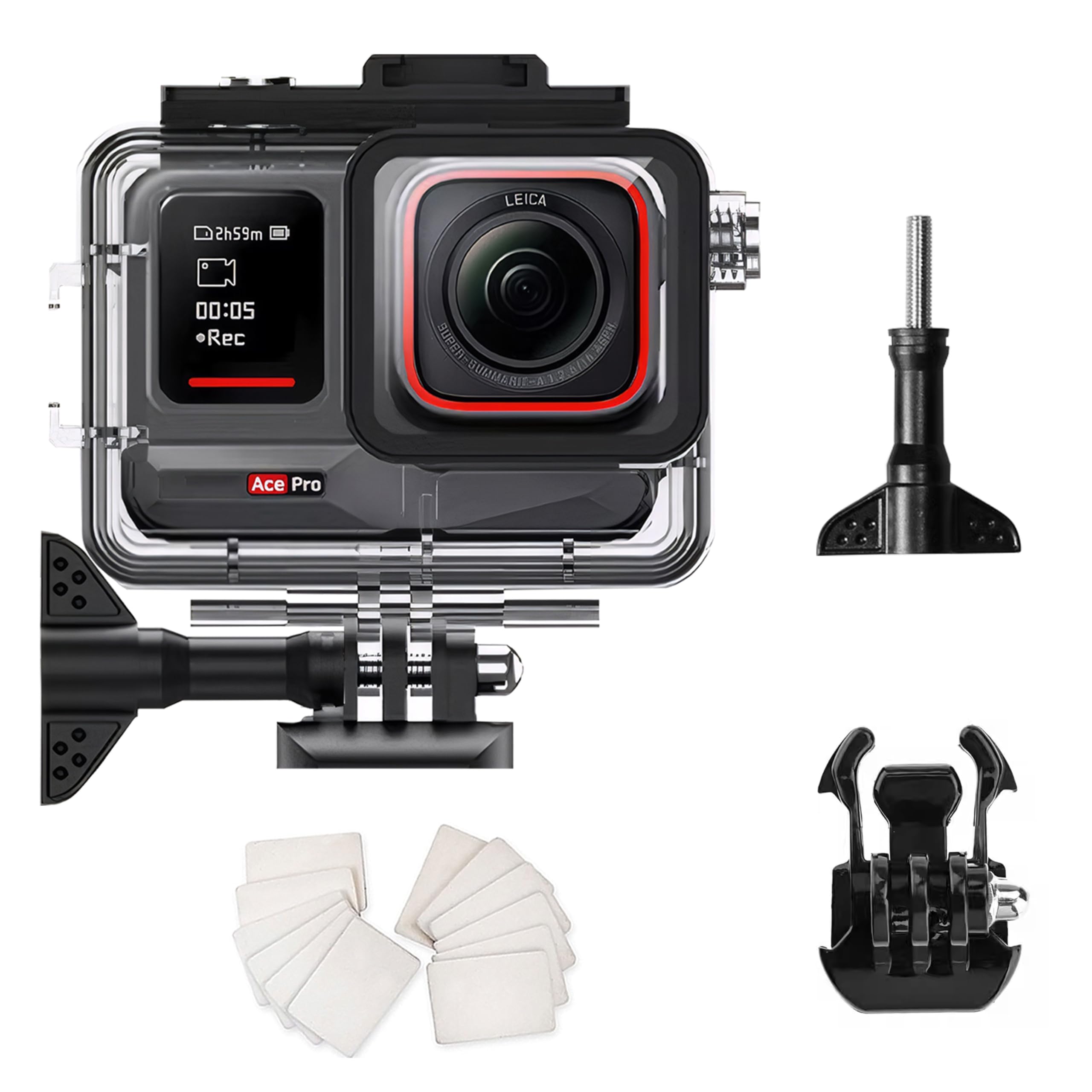 FitStill 50M/164FT wasserdichte Hülle für Insta 360 ace pro 2/ace pro, staubdichte und wasserdichte Schutzhülle, Unterwasser-Tauchgehäuse mit Ständerzubehör, geeignet für Insta 360 ace pro 2/ace pro Angebot bei HelloDeals