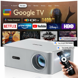 OSCAL PV800Pro 4K Smart Beamer 1400 ANSI-Lumen, WiFi 6, Zertifiziert Google TV, Netflix, 10000+ Apps, HDR10+ Beamer mit HiFi Sound, Auto Focus/6D Trapezkorrektur, Heimkino/Outdoor Projektor Angebot bei HelloDeals