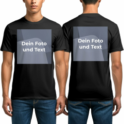 Personalisiertes T-Shirt für Männer, Mit Foto, Text oder Design selbst gestalten, Baumwoll-T-Shirt für Herren in S - 3XL Bedrucken Lassen, Für Geburtstage oder als Werbegeschenk L Schwarz Angebot bei HelloDeals