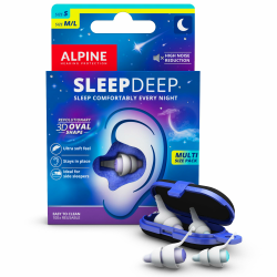 Alpine SleepDeep - Ohrstöpsel zum Schlafen und für Konzentration - 27dB - Neue 3D-Ovalform Ohrenstöpsel und weicher, geräuschdämpfender Kern für maximalen Komfort und Dämpfung - Größe S+M/L S + M/L Angebot bei HelloDeals