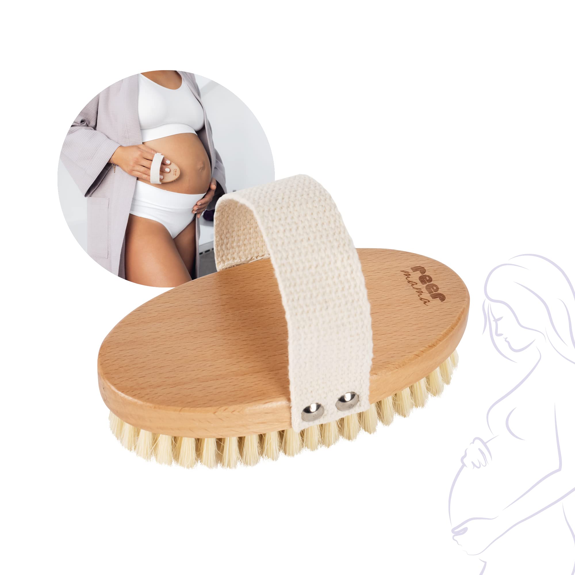 reer mama Massagebürste, sanfte Trockenbürste für den Babybauch Angebot bei HelloDeals