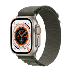 Apple Watch Ultra (GPS + Cellular mit 49mm) Titangehäuse mit Alpine Loop Grün - Medium (Generalüberholt) Alpine Loop Grün M - Armband für 145‑190 mm Umfang Angebot bei HelloDeals