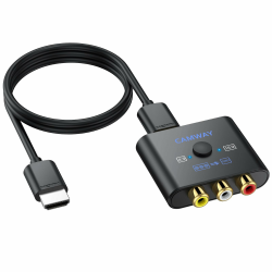 CAMWAY RCA auf HDMI Adapter, 16:9/4:3 Konvertierung 1080P Composite CVBS AV Cinch Video Audio Konverter mit 50CM HDMI Kabel, AV Adapter Unterstützt PAL/NTSC für Wii/PS1/PS2/N64/Xbox/DVD/VCR RCA zu HDMI mit HDMI Kabel Angebot bei HelloDeals